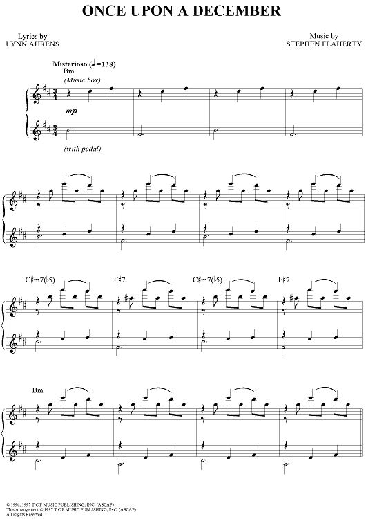 once upon a december piano musescore